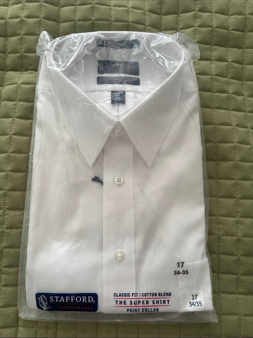 Stafford White Point-Collar Dress Shirt - The Super Shirt